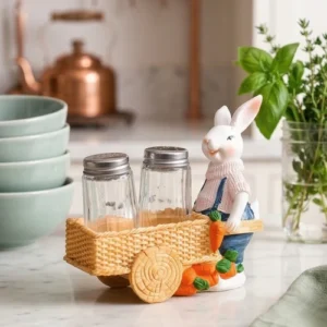 Bunny’s Garden Salt & Pepper Shaker Set - Pink
